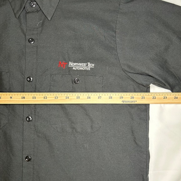 UniWeave by UniFirst Soft Comfort Mens Charcoal Short Sleeve Work Shirt Size M - Picture 3 of 8